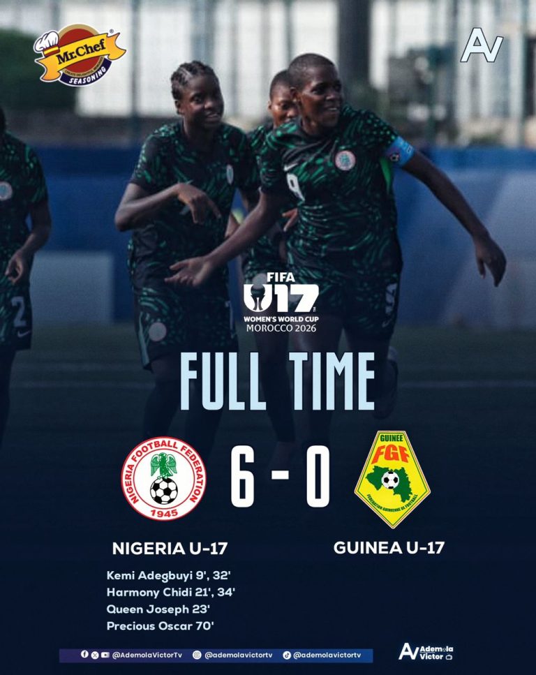 FIFAU17FWCQ: Nigeria Send Off Guineans 6-0 Win to Record Highest ...